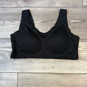 Black Lace Women's Bralette/ Wireless Black Bra Size XXL